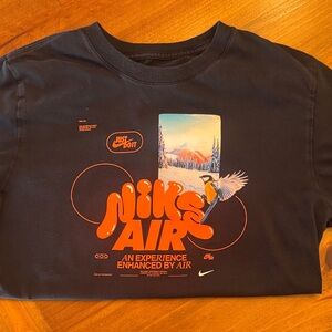 Nike Air Black Tee with Orange and White Graphic